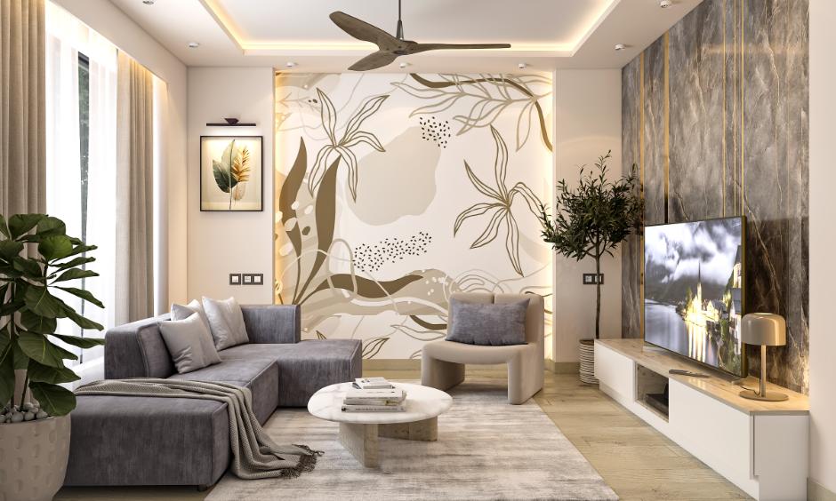 Custom wallpaper and mural installation in modern interior